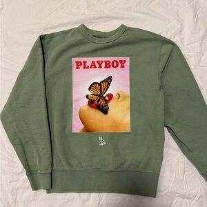 OVO x PLAYBOY Green Graphic Crewneck Sweater